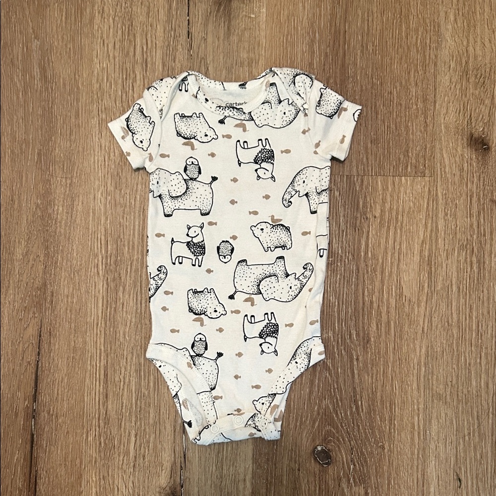Carter's Cream Bodysuit with Animal Design